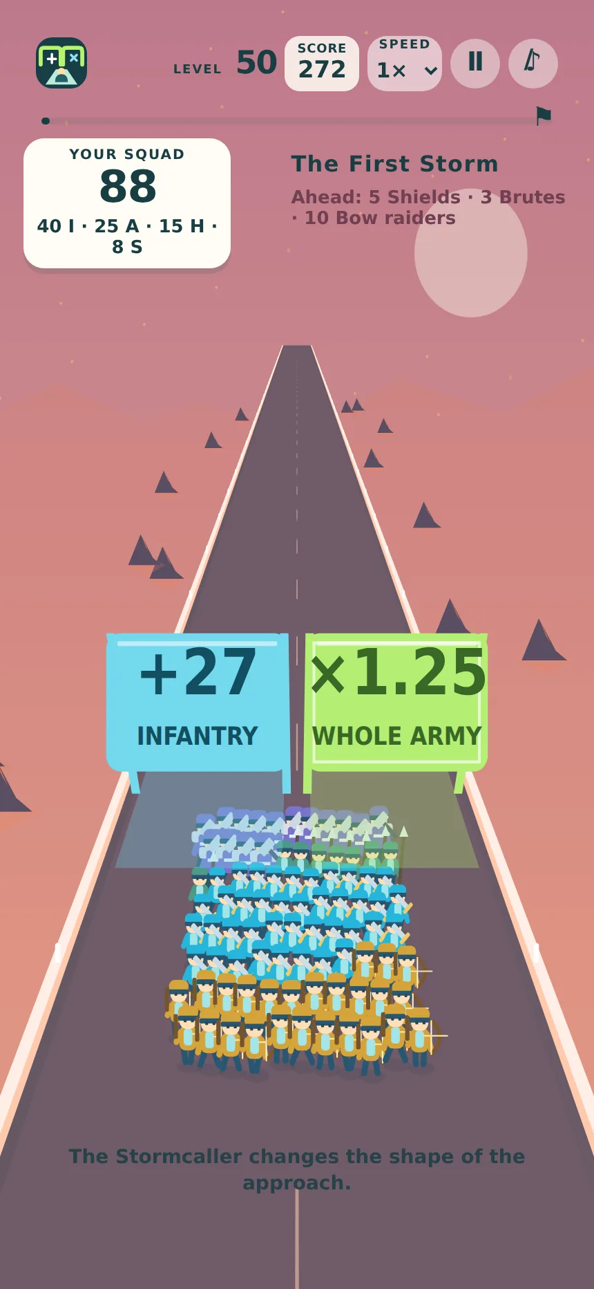 A mixed Gate Legion army approaches another gate